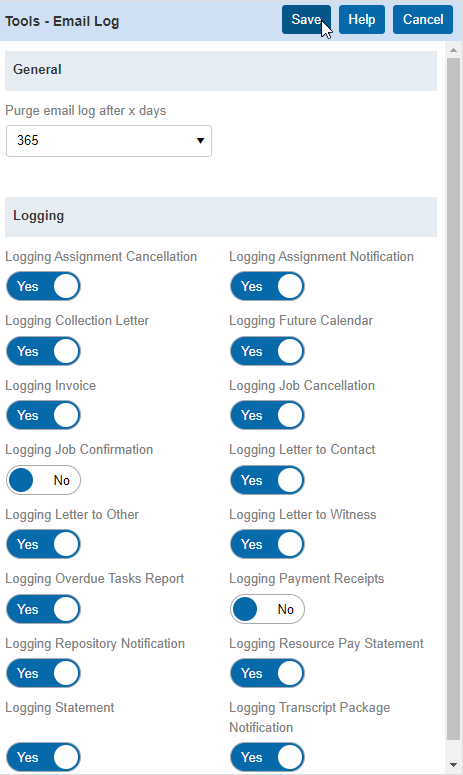 Tools Email Log